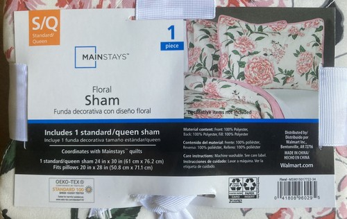 *NUOVO!* 2 corrispondenti Standard/Queen Mainstays Standard Queen Floral Sham 24”x30” - Foto 4 di 6