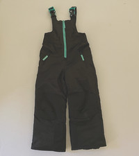 Champion C9 Kids Ski Bibs XS 4 5 Snow Pants Reinforced Knees Black Teal Boy Girl