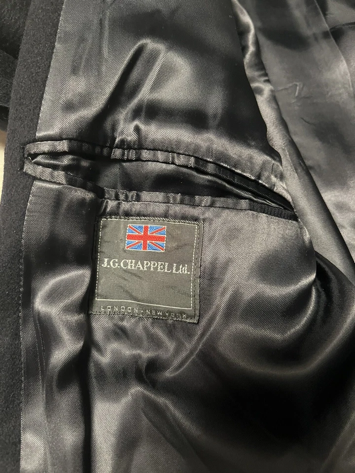 J.G. Abrigo Largo Chappel Hecho en Gran Bretaña Lana y Cachemira Muy Bonito L42 Foto 4 de 4