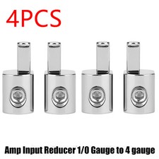 4PCS Amp Car Audio Amplifier Power and Ground 1/0 Gauge to 4 Gauge Input Reducer