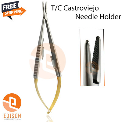 Supporto Dell'ago Castroviejo Dritto Con Serratura Tc 18cm Supporto Dell'ago Castroviejo Dritto Con Serratura Tc 18cm
