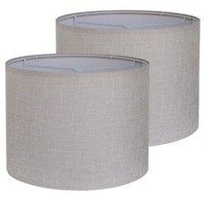 Drum Lamp Shades Set of 2 Linen Lamp Shade for Table Lamp 13" Top x 13" Botto...
