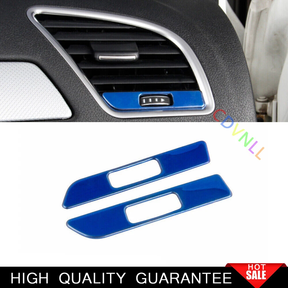 Fit For Audi A4 A5 2009-2016 Blue Steels Console L&R Air Outlet Vent Trim 2*