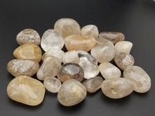 5 TUMBLED RUTILATED QUARTZ CRYSTALS REIKI SPIRITUAL HEALING STONES