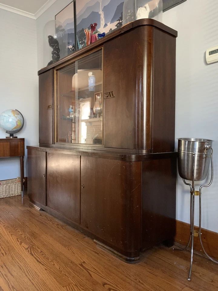 Vaso de cóctel danés de nogal bar gabinete encogido alemán Hutch vintage de mediados de siglo Foto 3 de 4