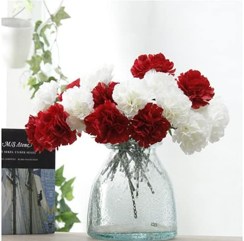 11 Inch Bouquets 10 Stem Carnations,Outdoor UV Resistant No Fade Artificial F...