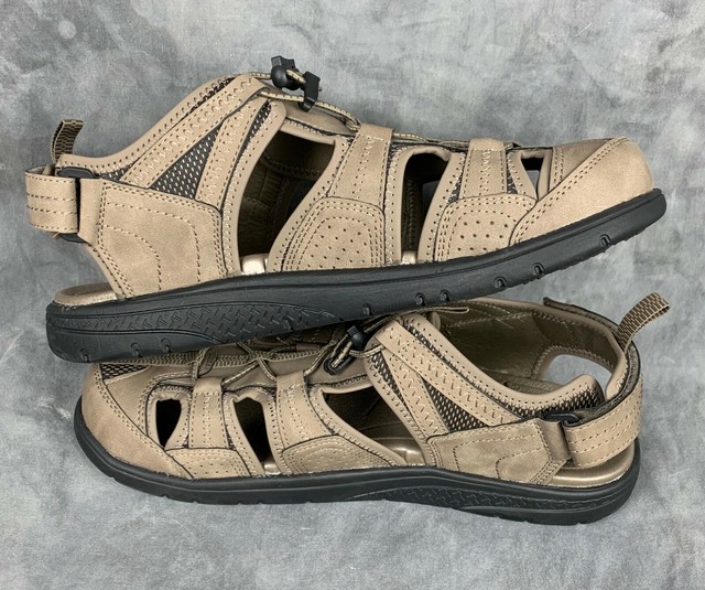 Lands End Mens Navy Tan Closed Toe Water Sandal Shoes sz 11 D NEW eBay