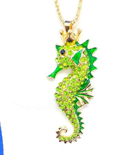 Green SEAHORSE Sea Life Pendant Necklace