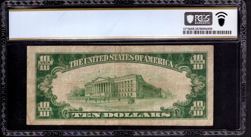 1929 $10 BANK OF AMERICA NATIONAL BANK NOTE SAN FRANCISCO CALIFORNIA PCGS VF 25 - Picture 2 of 2