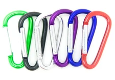 100-PACK MIX COLOR CARABINER D-SHAPED SPRING BELT CLIP KEY CHAIN 1-7/8" ALUMINUM
