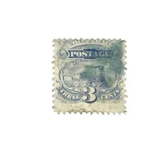 1869 STAMP US SCOTT 114 "Locomotive" 3 CENT USED CV $20 - A