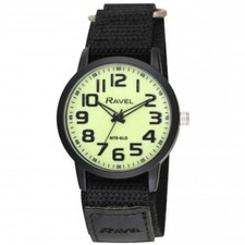 Ravel Gent's Men's Glow in the Dark NITE-GLO Luminous Sports Canvas Strap Watch