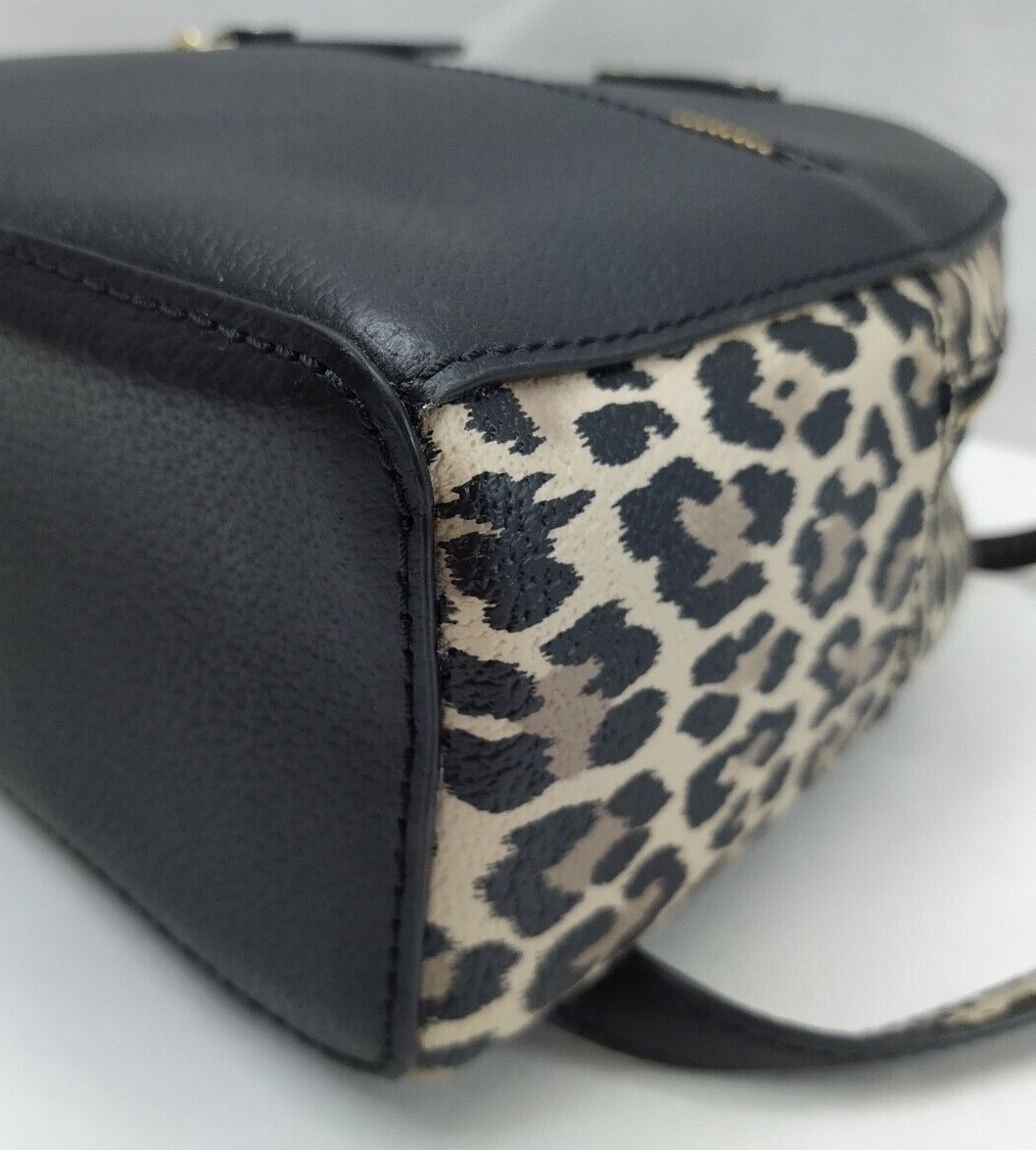 black leopard sammy grove street leather backpack Kate Spade New York Black Leopard Sammy Grove Street Leather Backpack