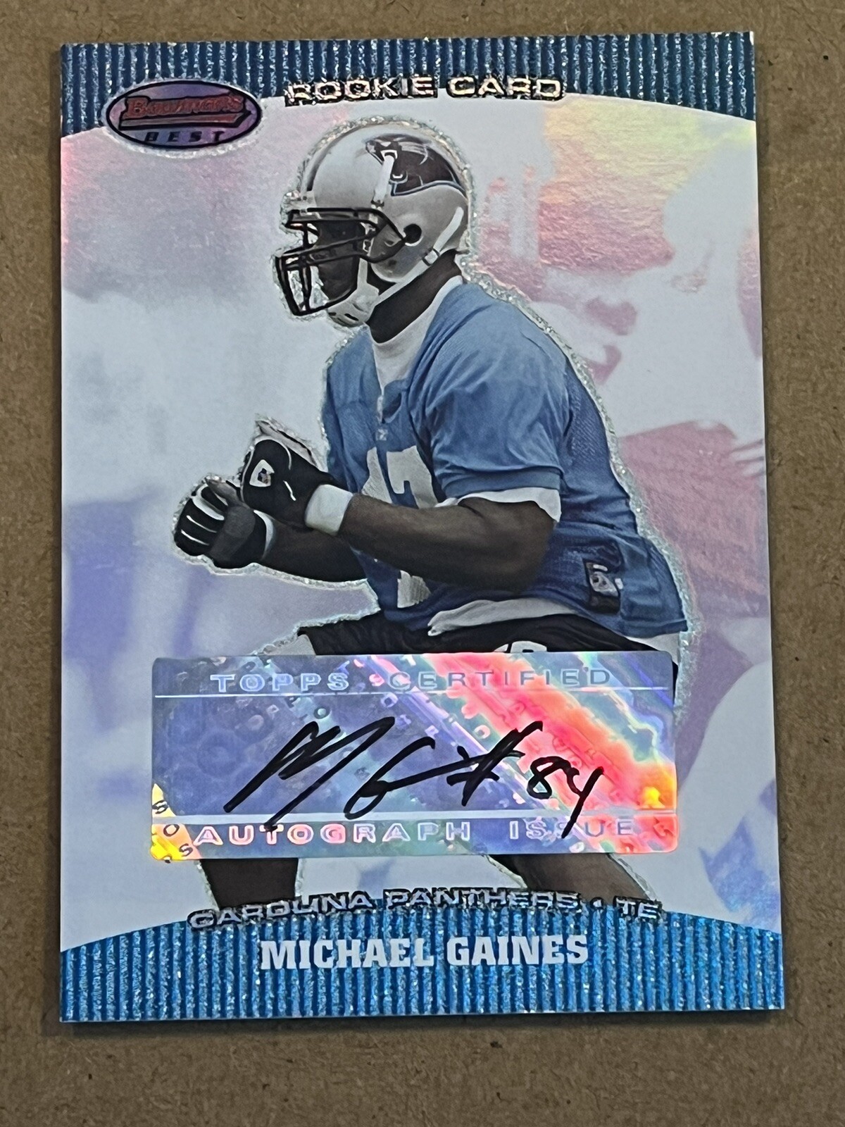 2004 BOWMAN'S BEST - MICHAEL GAINES PANTHERS ROOKIE AUTOGRAPH #186
