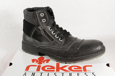 Rieker 33312 Men Lace-up Boots Genuine Leather Black NEW