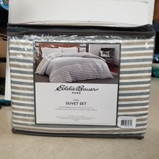 Eddie Bauer Cooper Stripe 3-Piece Duvet Cover Set 100 Cotton King