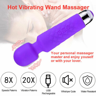 Mini Multi-Speed Magic Massager Wand Massage Powerful Full Body USB Rechargeable