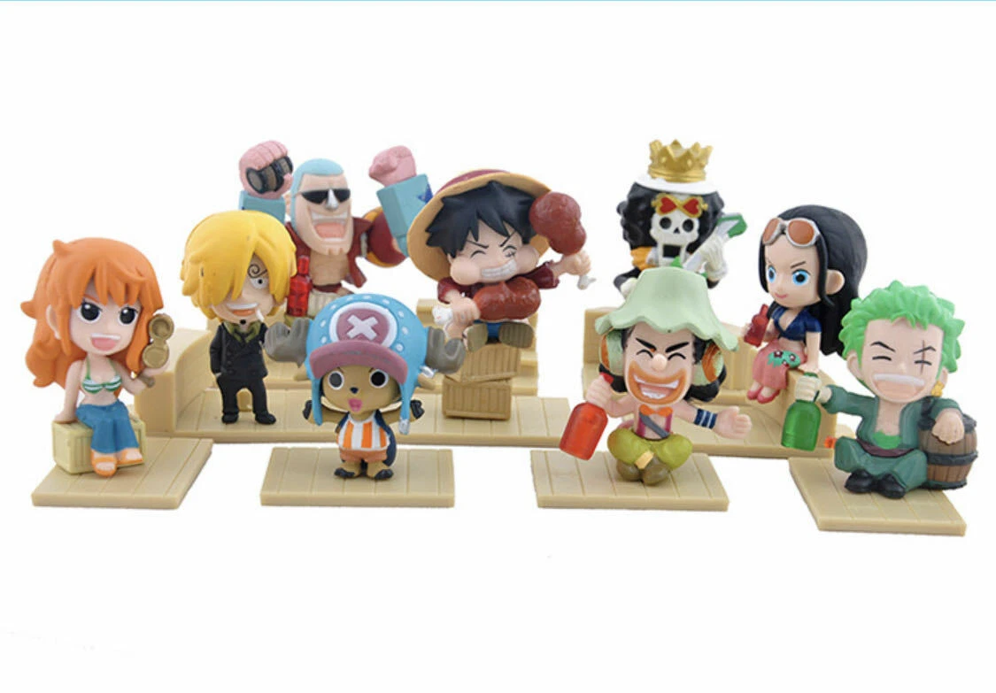 NEW 9pc Set One Piece Luffy Zoro Brook Japanese Anime ...