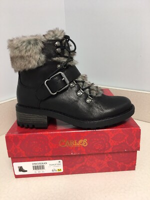 Carlos Santana Syracuse Black Lace Up Boots Size 6.5M *NEW