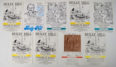 (9) - 1980's Vintage Bully Hill Wine Labels - Blanc/Baco Noir - Ravat - Art Deco