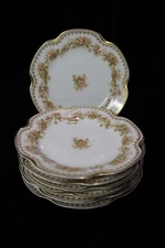 ANTIQUE GDA CHARLES FIELD HAVILAND LIMOGES FRANCE 8 BREAD & BUTTER PLATES 6 1/4"