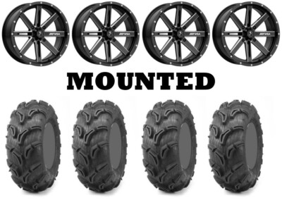 Kit 4 Maxxis Zilla Tires 28x9-14/28x11-14 on MSA M41 Boxer Gloss Black IRS