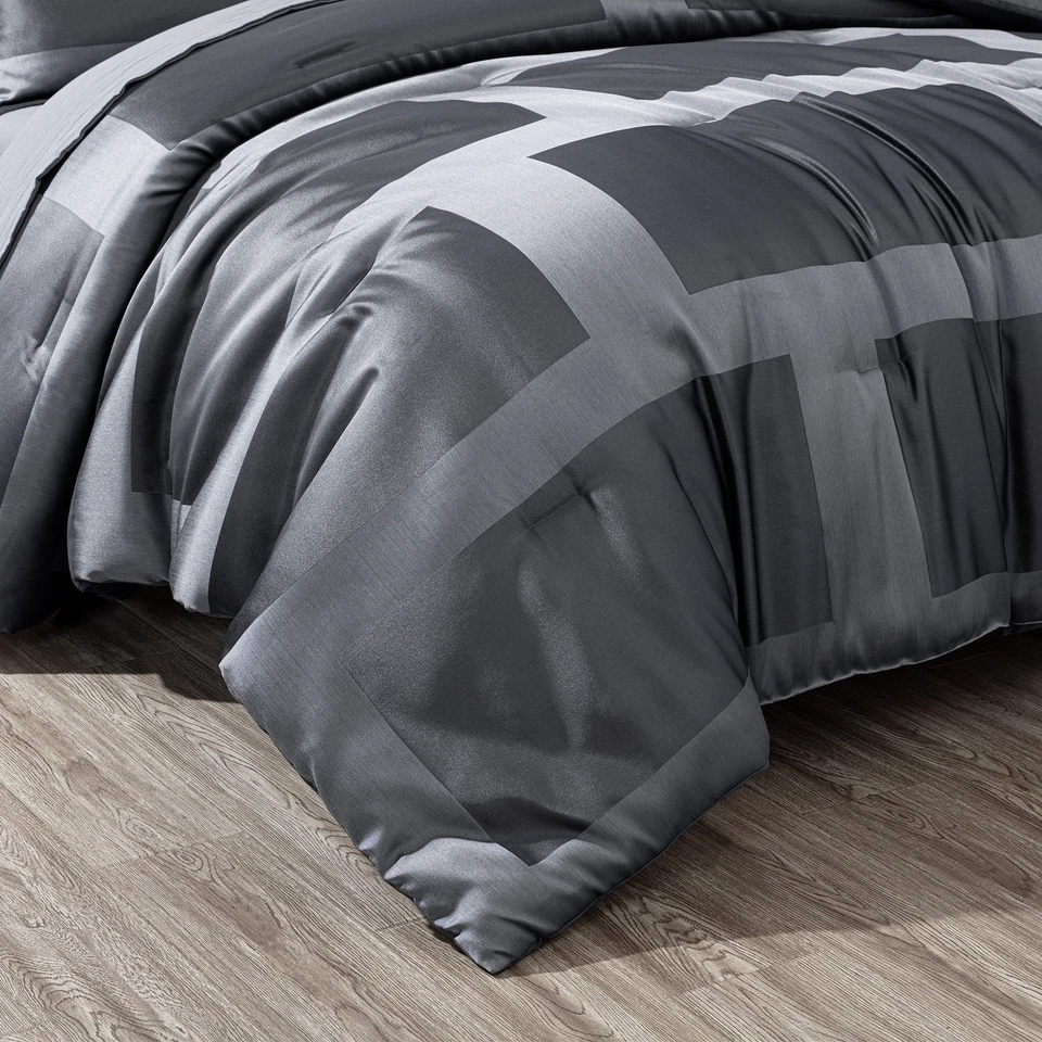 Juego de cama en bolsa Chezmoi Collection Hamilton bloque geométrico de 7 piezas Foto 4 de 4