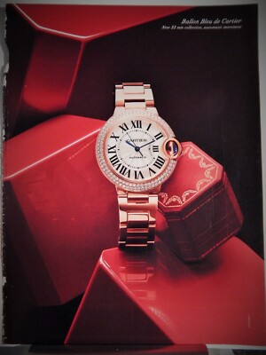 CARTIER BALLON BLEU LUXE WATCH ORIGINAL VTG 2012 ADVERTISEMENT,