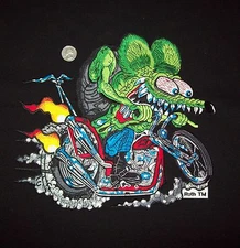X LARGE FULLY LICENSED ED "BIG DADDY" ROTH RAT FINK CHOPPER HOT ROD BACK PATCH