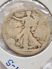 1917-S Walking Liberty Half Dollar San Francisco Mint US 50c 90% Silver