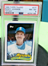 1989 TOPPS TRADED GLOSSY TIFFANY RANDY JOHNSON #57T PSA 8 WELL CENTERED