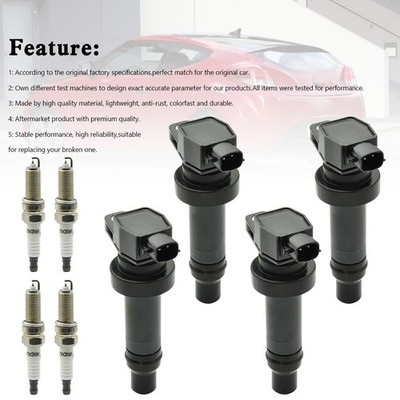 4X Ignition Coil +Spark Plug UF636 Für Kia Rio Soul Hyundai Accent Veloster