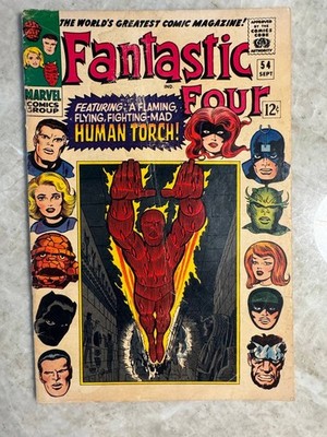 Fantastic Four #54 1966 Marvel Silver Age Black Panther Medusa F-VG