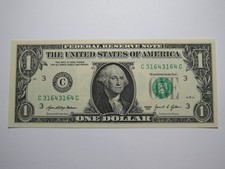 $1 2021 Repeater Serial Number Federal Reserve Currency Bank Note Bill #31643164