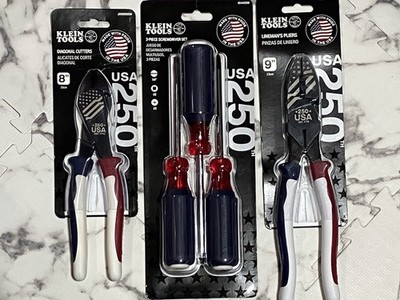   Klein Tools 250th USA Anniversary - 3pc Screwdriver/Linesmen/Diagonal  