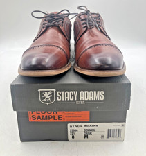 Stacy Adams Mens Dickinson Cognac Leather Dress Shoes Size 8M W/ Box