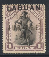 North Borneo Labuan 1896 1c SG83 Mint Cat &pound;25
