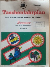 Deutsche Reichsbahn Taschenfahrplan Reichsbahndirektion Erfurt Sommer 1973