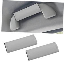  2PCS Car Inside Grab Handle Cover, Leather Inside Car Door Handle Gray