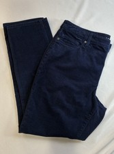 Lands' End Pants Women High Rise Zip Fly Classic Corduroy Blue Plus Size 16