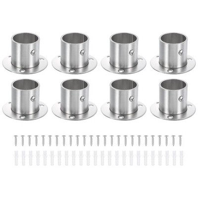 8Pcs Stainless Steel Rod Brackets, Support 1.26\'' Silver