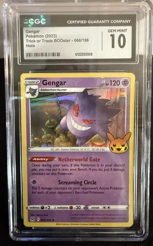 [CGC 10 💎 Mint] Gengar 066/196 Trick Or Trade Stamped Holo 2023 Pokemon EN