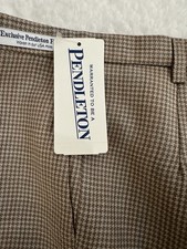 Pendleton 12 Petite Women's Wool Lined Pants NWT Tan/blue Check