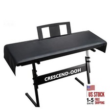 Piano Keyboard Dust Cover Black Waterproof Faux Leather Top with Soft Felt