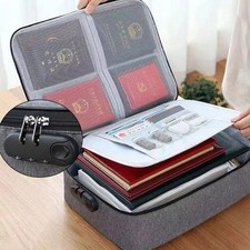 Fireproof Document Box Shoulder File Storage Organizer Box Waterproof Safe Bag