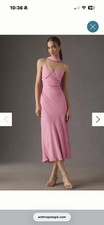 BHLDN Pink Strappy Halter Sleeveless Midi Slip Dress Viscose Size L