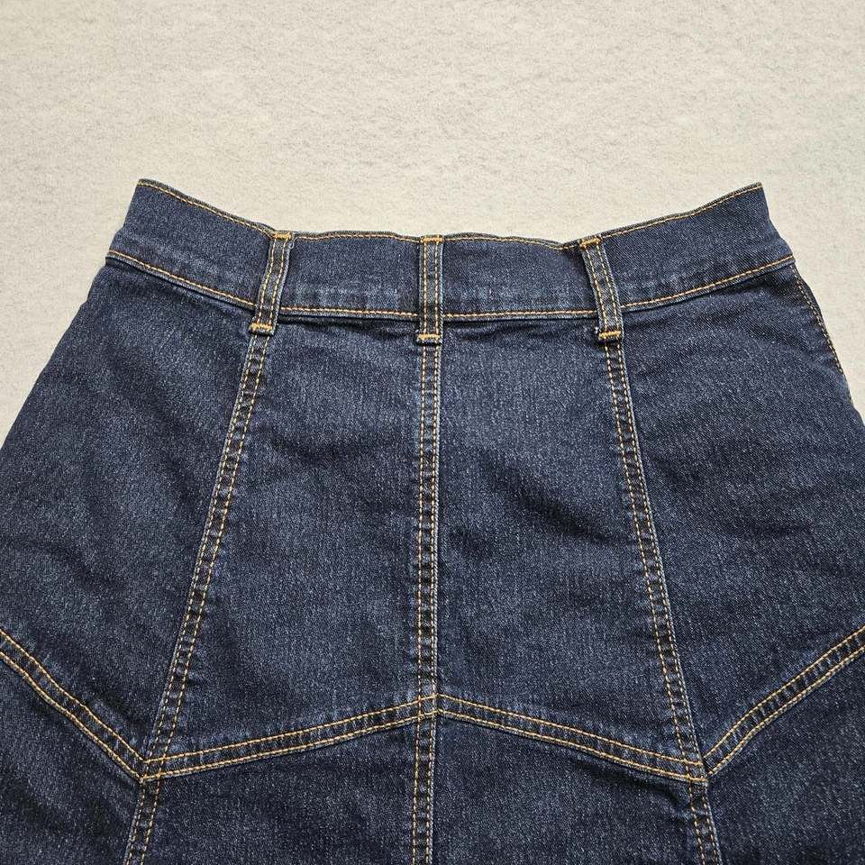 Женская юбка вестерн Jessica Simpson 4/27 синяя темная вареная панель пилообразный зуб трапециевидная - Изображение 4 из 4