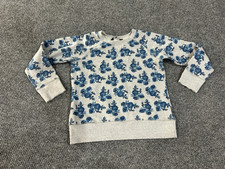 The North Face crewneck sweatshirt womens Small gray blue floral roses pullover