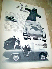 1966 MG Austin Healey Sprite mid size mag car ad -"It's growl is bigger"