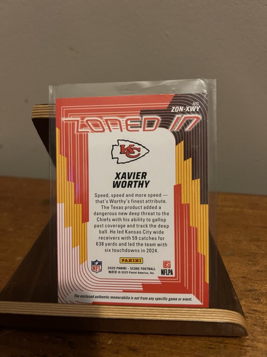 HOPE パネル レア物 Xavier Worthy - 2025 Score Zoned In Jersey #ZON-XWY Chiefs Patch
